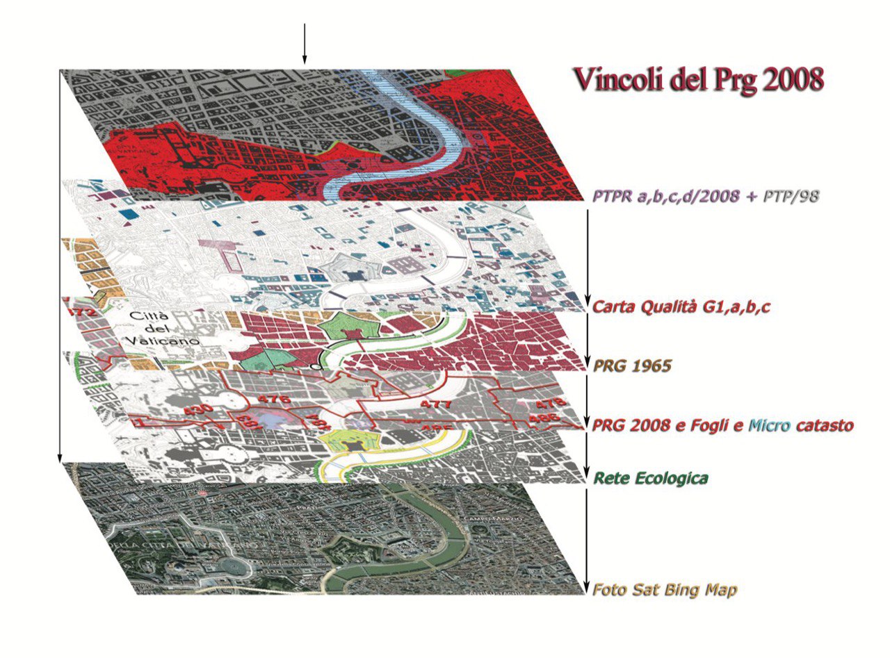 livelli programma Destinazioni e Vincoli su PRG di Roma